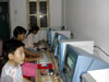 Students learning computer skills